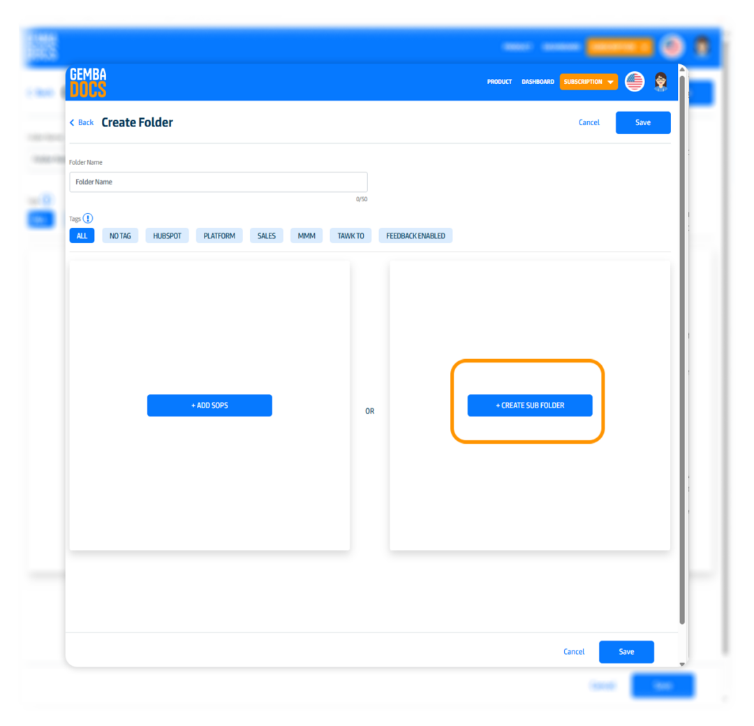 Folders and Sub Folder SOPS